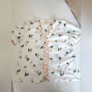 Sezane shirt, embroidered,  floral